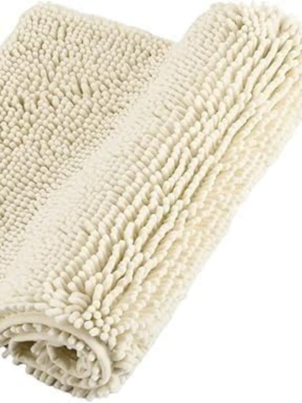 Chenille Bathroom Rugs Non Slip Bath Bathroom Accessories (Cream, 16" x 24")